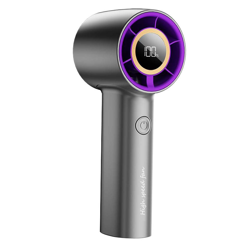 Portable Handheld Fan, Speed (10-100) Adjustable Turbo Mini Fan, [15H Max Cooling Time] 4000mAh Battery Rechargeable Personal Fan with LED Display for Women Men Outdoor Beach Travel Camping