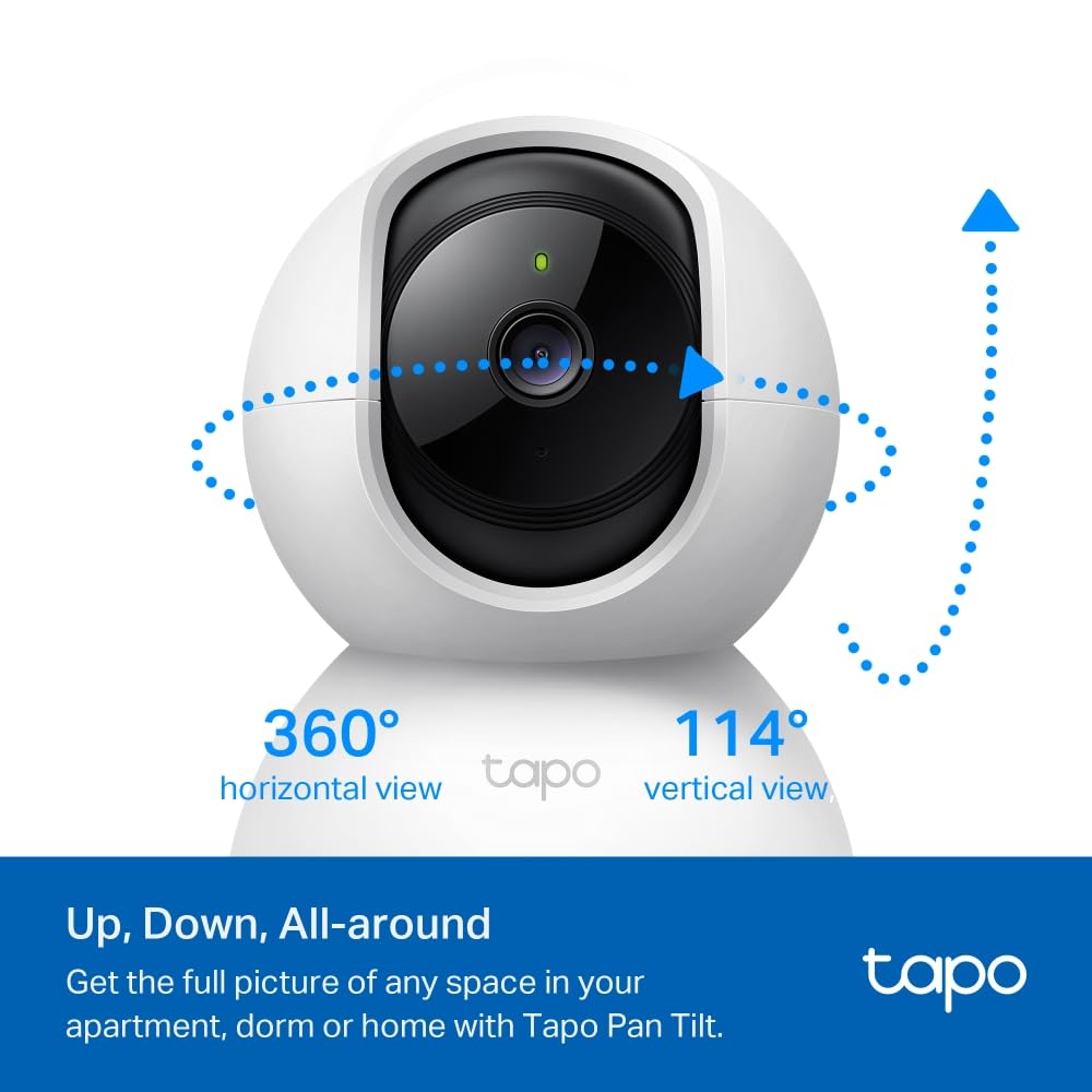 Tapo TP-Link Smart Home Security Wi-Fi Camera, Baby Monitor, 1080P, Free AI Motion/Person/Baby Cry Detection, Tracking, Night Vision, SD Card Slot, Voice Control, No Hub Required, 2-Pack (Tapo C200P2)