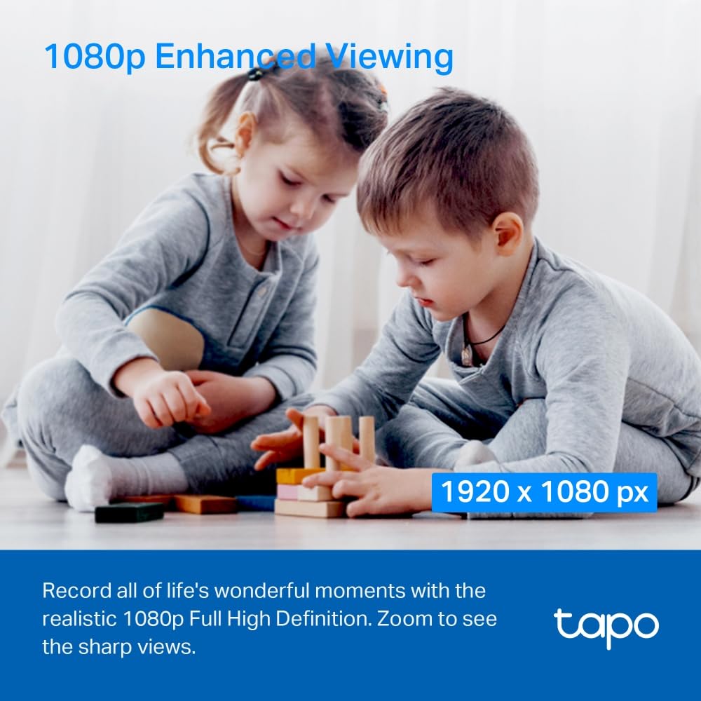 Tapo TP-Link Smart Home Security Wi-Fi Camera, Baby Monitor, 1080P, Free AI Motion/Person/Baby Cry Detection, Tracking, Night Vision, SD Card Slot, Voice Control, No Hub Required, 2-Pack (Tapo C200P2)