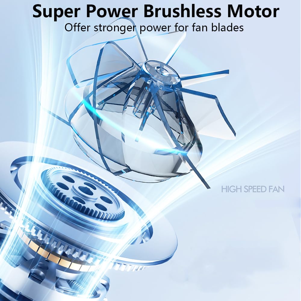 Portable Handheld Fan, Speed (10-100) Adjustable Turbo Mini Fan, [15H Max Cooling Time] 4000mAh Battery Rechargeable Personal Fan with LED Display for Women Men Outdoor Beach Travel Camping