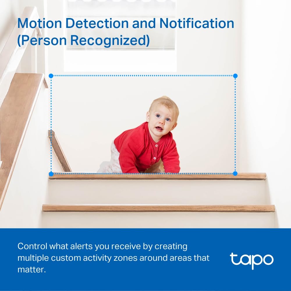 Tapo TP-Link Smart Home Security Wi-Fi Camera, Baby Monitor, 1080P, Free AI Motion/Person/Baby Cry Detection, Tracking, Night Vision, SD Card Slot, Voice Control, No Hub Required, 2-Pack (Tapo C200P2)