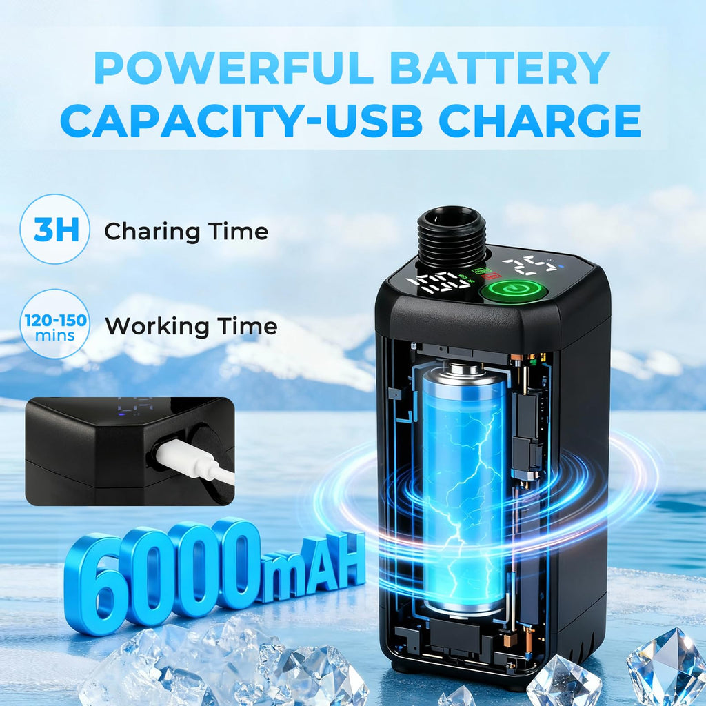 Portable Shower for Camping, 6000mAh Rechargeable Camping Shower with Intelligent LED Display, 4 Spray Modes, IPX7 Waterproof Outdoor Camp Pump for Hiking, Beach, Travel, Car, Pet